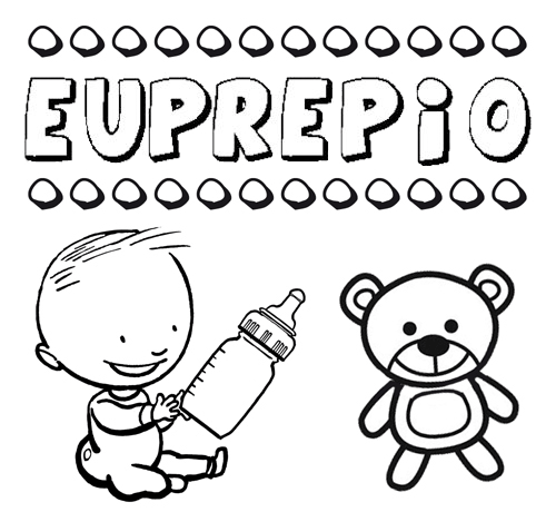 Dibujo del nombre Euprepio para colorear, pintar e imprimir