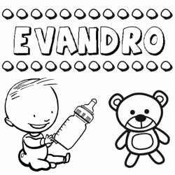 Dibujo del nombre Evandro para colorear, pintar e imprimir