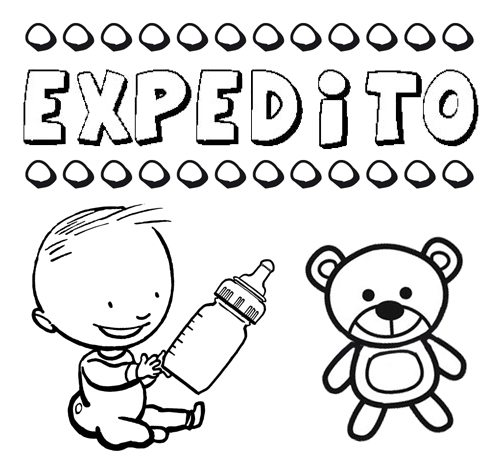 Dibujo del nombre Expedito para colorear, pintar e imprimir