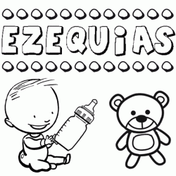 Dibujo del nombre Ezequias para colorear, pintar e imprimir