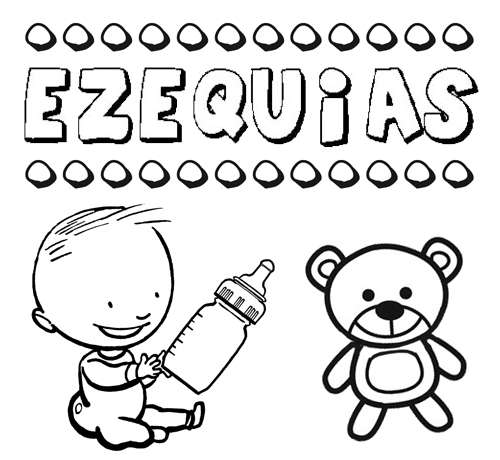 Dibujo del nombre Ezequias para colorear, pintar e imprimir