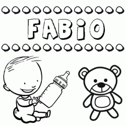 Dibujo del nombre Fabio para colorear, pintar e imprimir