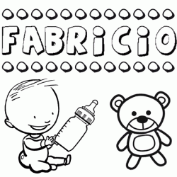 Dibujo del nombre Fabricio para colorear, pintar e imprimir