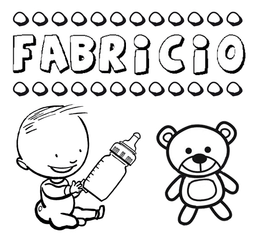 Dibujo del nombre Fabricio para colorear, pintar e imprimir