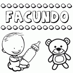 Dibujo del nombre Facundo para colorear, pintar e imprimir