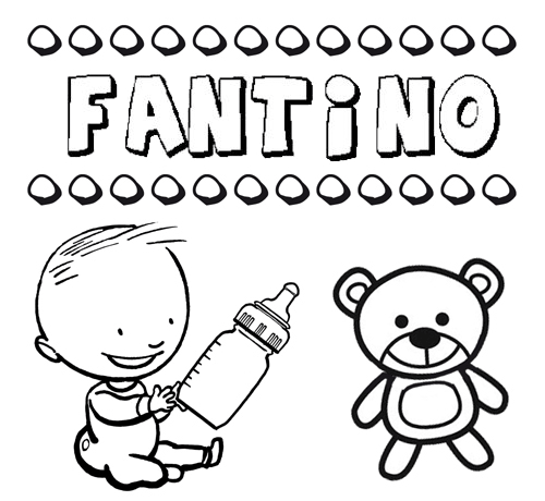 Dibujo del nombre Fantino para colorear, pintar e imprimir