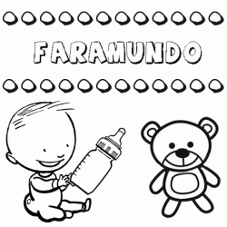 Dibujo del nombre Faramundo para colorear, pintar e imprimir