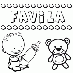 Dibujo del nombre Favila para colorear, pintar e imprimir