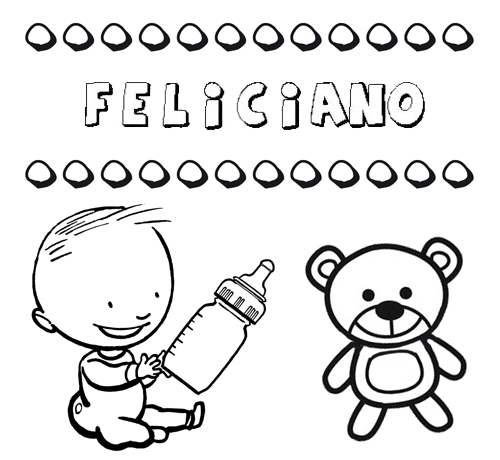 Dibujo del nombre Feliciano para colorear, pintar e imprimir
