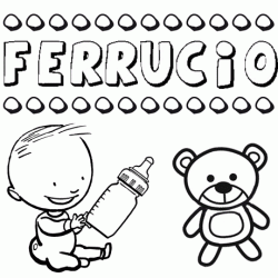 Dibujo del nombre Ferrucio para colorear, pintar e imprimir
