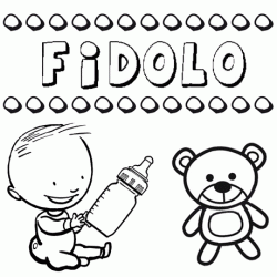 Dibujo del nombre Fidolo para colorear, pintar e imprimir