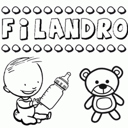 Dibujo del nombre Filandro para colorear, pintar e imprimir