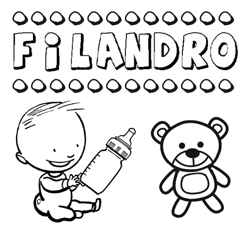 Dibujo del nombre Filandro para colorear, pintar e imprimir