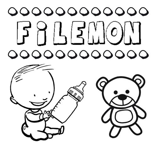 Dibujo del nombre Filemón para colorear, pintar e imprimir