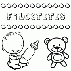 Dibujo del nombre Filoctetes para colorear, pintar e imprimir