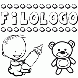 Dibujo del nombre Filólogo para colorear, pintar e imprimir