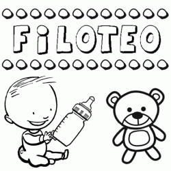 Dibujo del nombre Filoteo para colorear, pintar e imprimir