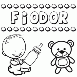 Dibujo del nombre Fiodor para colorear, pintar e imprimir