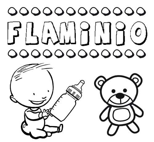 Dibujo del nombre Flaminio para colorear, pintar e imprimir
