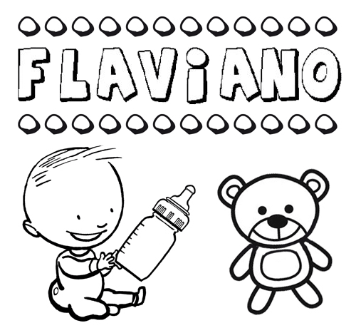 Dibujo del nombre Flaviano para colorear, pintar e imprimir