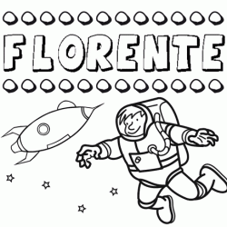 Dibujo del nombre Florente para colorear, pintar e imprimir