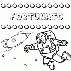 Dibujo del nombre Fortunato para colorear, pintar e imprimir