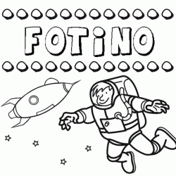 Dibujo del nombre Fotino para colorear, pintar e imprimir