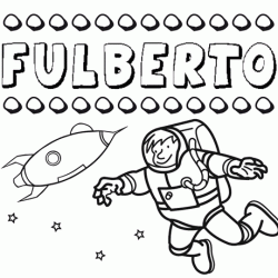 Dibujo del nombre Fulberto para colorear, pintar e imprimir