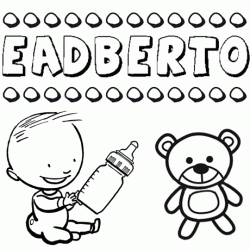 Dibujo del nombre Eadberto para colorear, pintar e imprimir