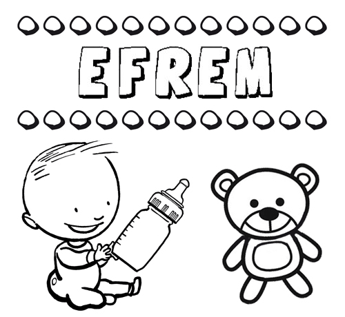 Dibujo del nombre Efrem para colorear, pintar e imprimir