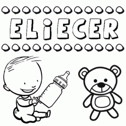 Dibujo del nombre Eliecer para colorear, pintar e imprimir