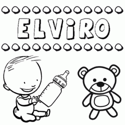 Dibujo del nombre Elviro para colorear, pintar e imprimir