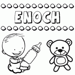 Dibujo del nombre Enoch para colorear, pintar e imprimir