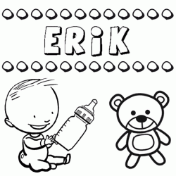 Dibujo del nombre Erik para colorear, pintar e imprimir
