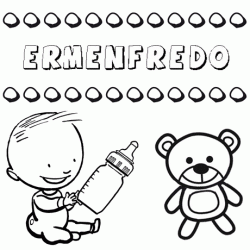 Dibujo del nombre Ermenfredo para colorear, pintar e imprimir