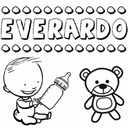 Dibujo del nombre Everardo para colorear, pintar e imprimir