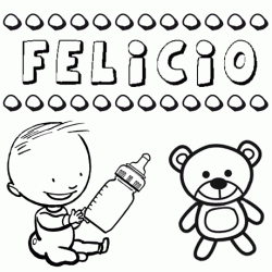 Dibujo del nombre Felicio para colorear, pintar e imprimir