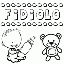 Dibujo del nombre Fidiolo para colorear, pintar e imprimir