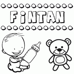 Dibujo del nombre Fintán para colorear, pintar e imprimir