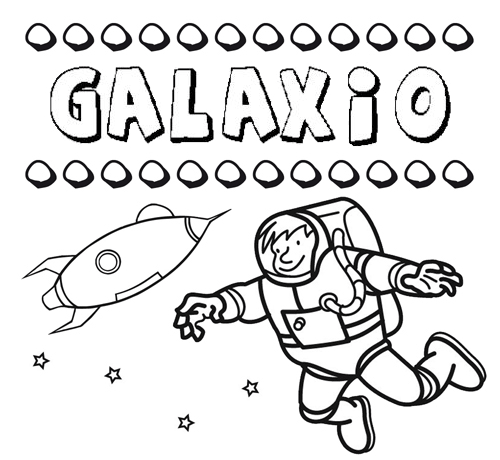 Dibujo del nombre Galaxio para colorear, pintar e imprimir