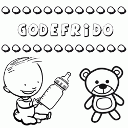 Dibujo del nombre Godefrido para colorear, pintar e imprimir