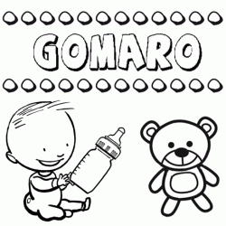 Dibujo del nombre Gomaro para colorear, pintar e imprimir