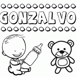 Dibujo del nombre Gonzalvo para colorear, pintar e imprimir