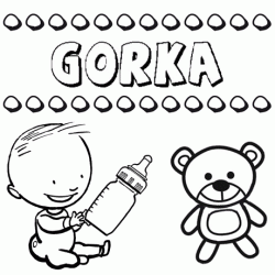 Dibujo del nombre Gorka para colorear, pintar e imprimir