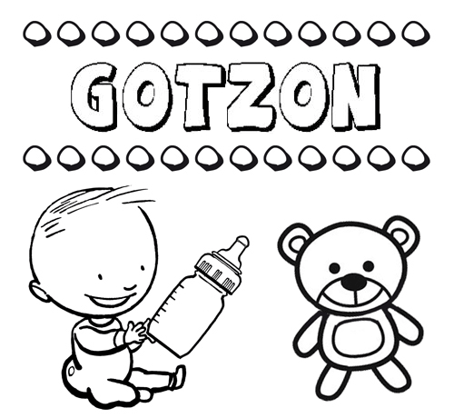 Dibujo del nombre Gotzon para colorear, pintar e imprimir