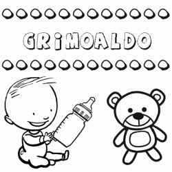 Dibujo del nombre Grimoaldo para colorear, pintar e imprimir