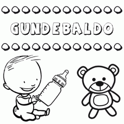Dibujo del nombre Gundebaldo para colorear, pintar e imprimir