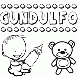 Dibujo del nombre Gundulfo para colorear, pintar e imprimir