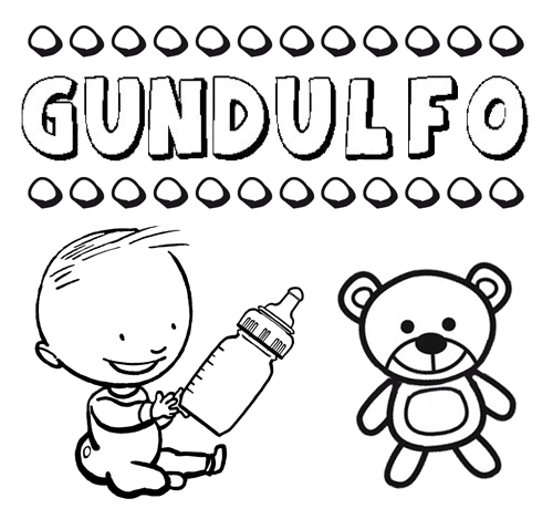 Dibujo del nombre Gundulfo para colorear, pintar e imprimir