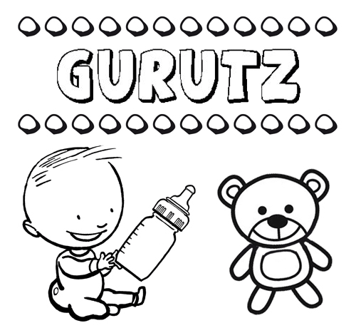 Dibujo del nombre Gurutz para colorear, pintar e imprimir